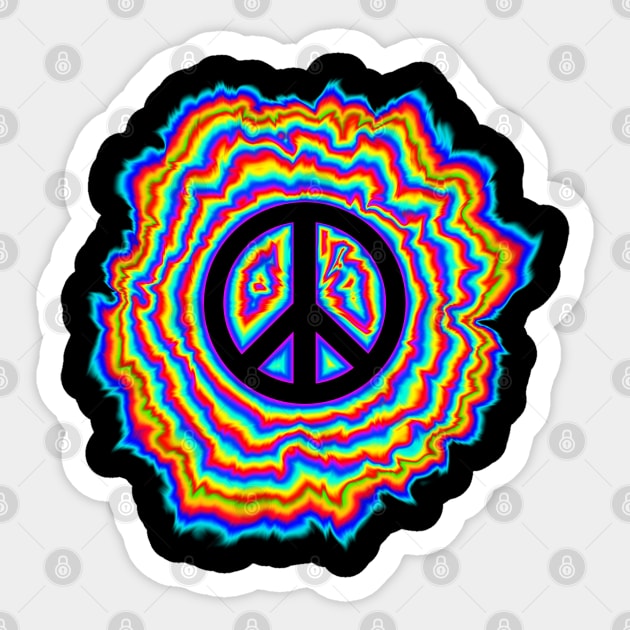 psychedelic peace sign Sticker by DrewskiDesignz